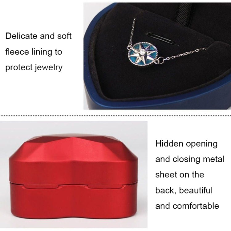 017015-20 Heart-shaped LED Light Ring Necklace Storage Box without Jewelry, Spec: