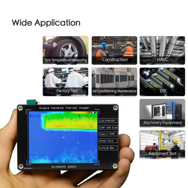 MLX90640 2.8-Inch LCD Digital Infrared Thermal Imaging Inspection Tool Reluova