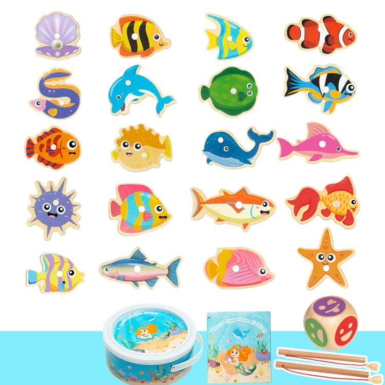 Wooden Magnetic Children Marine Fishing Puzzle Toys, Style: Reluova