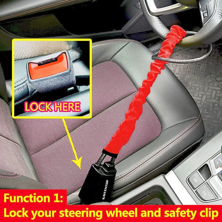 S308 Car Steering Wheel Wire Rope Lock Security Anti-theft Locks ÎҵÄÉ̵ê