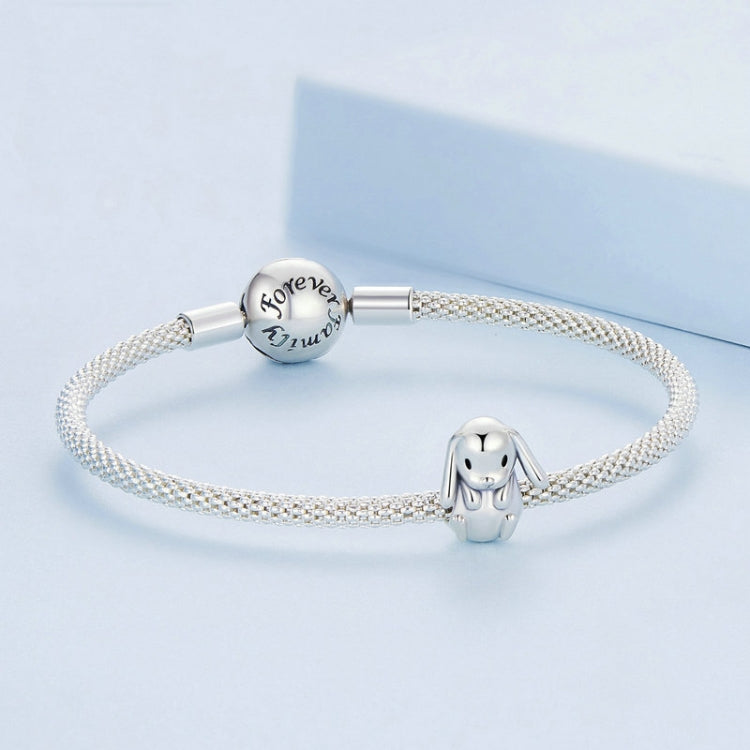 Sterling Silver S925 Cute Animal Lop Rabbit Beaded Bracelet