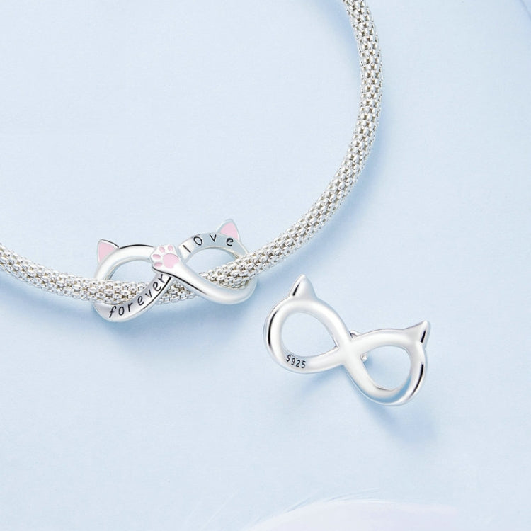 S925 Sterling Silver Infinity Cat Symbol Bracelet Beads