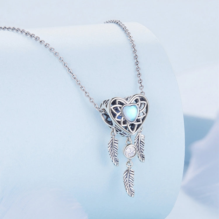 Sterling Silver S925 Heart Zircon Dreamcatcher Bracelet Beads