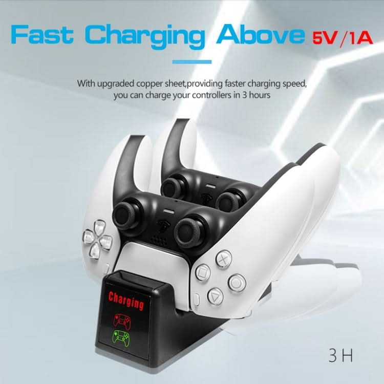 For PS5 SYP-1018 Gamepad Charging Bracket Dual Dock Charger with LED Indicator Reluova