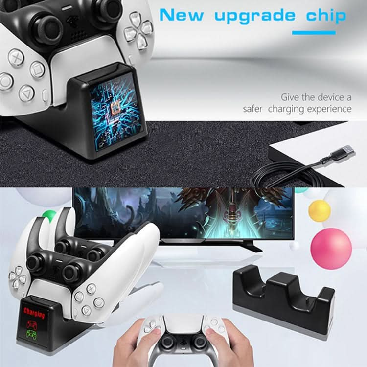 For PS5 SYP-1018 Gamepad Charging Bracket Dual Dock Charger with LED Indicator Reluova