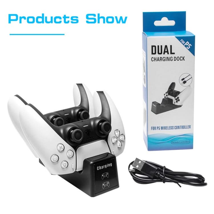 For PS5 SYP-1018 Gamepad Charging Bracket Dual Dock Charger with LED Indicator Reluova