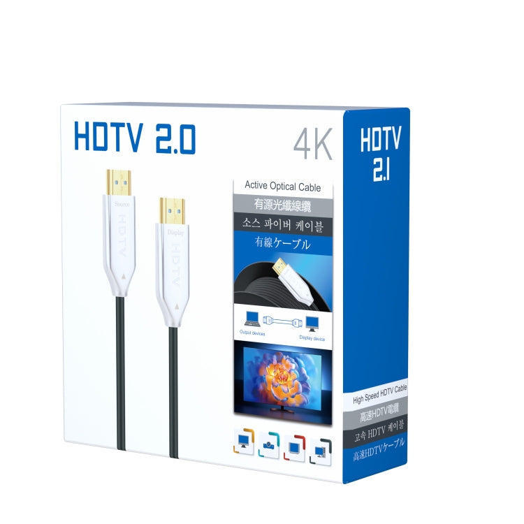 2.0 Version HDMI Fiber Optical Line 4K Ultra High Clear Line Monitor Connecting Cable, Length:-Reluova