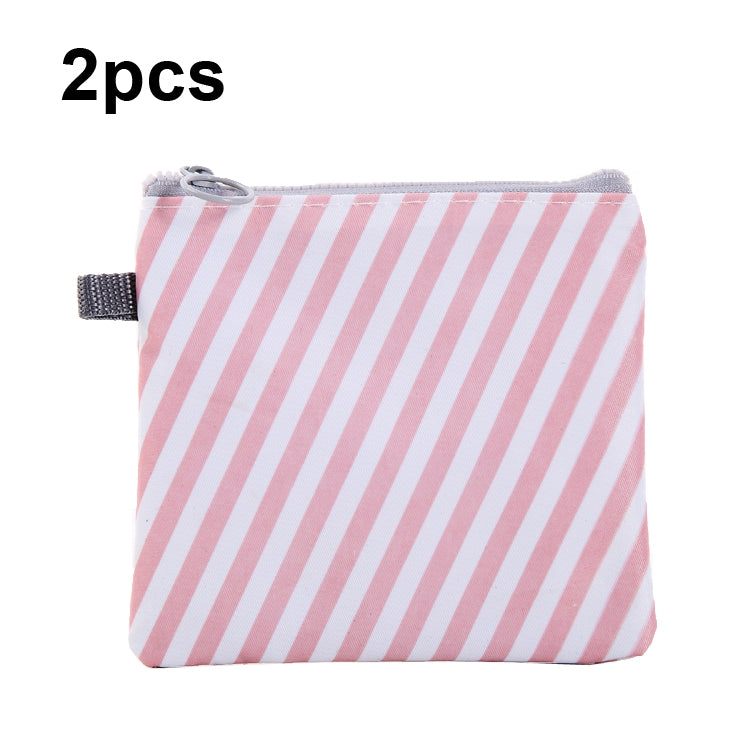 SN-031 2pcs Waterproof Zipper Sanitary Napkin Storage Bag Coin Card Bag