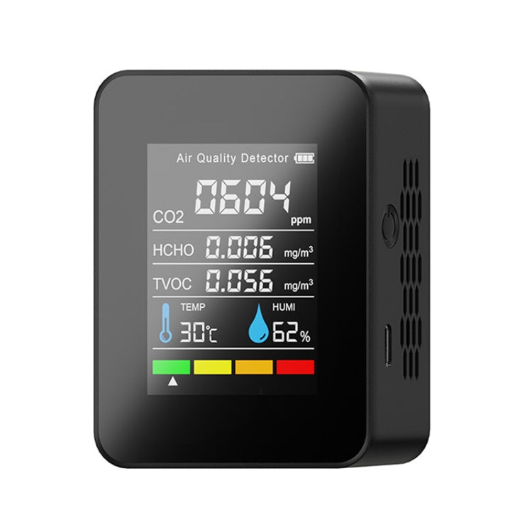 5 In 1 Temperature Humidity TVOC HCHO CO2 Large Screen Display Power Digital Air Quality Monitor