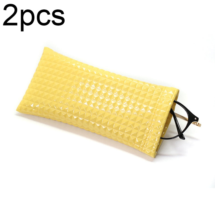 D8649-240 2pcs PU Leather Bullet Portable Waterproof Glasses Storage Bag Reluova