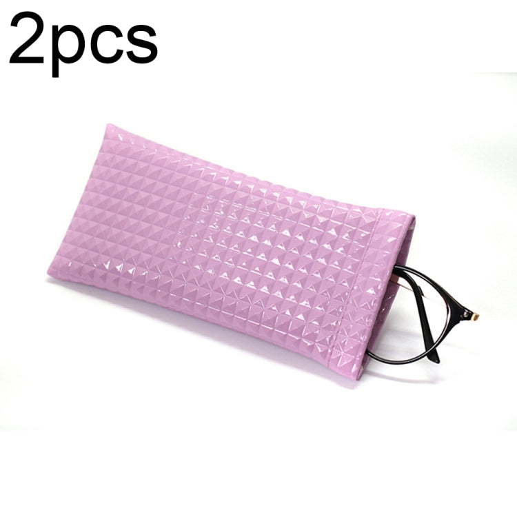 D8649-240 2pcs PU Leather Bullet Portable Waterproof Glasses Storage Bag Reluova