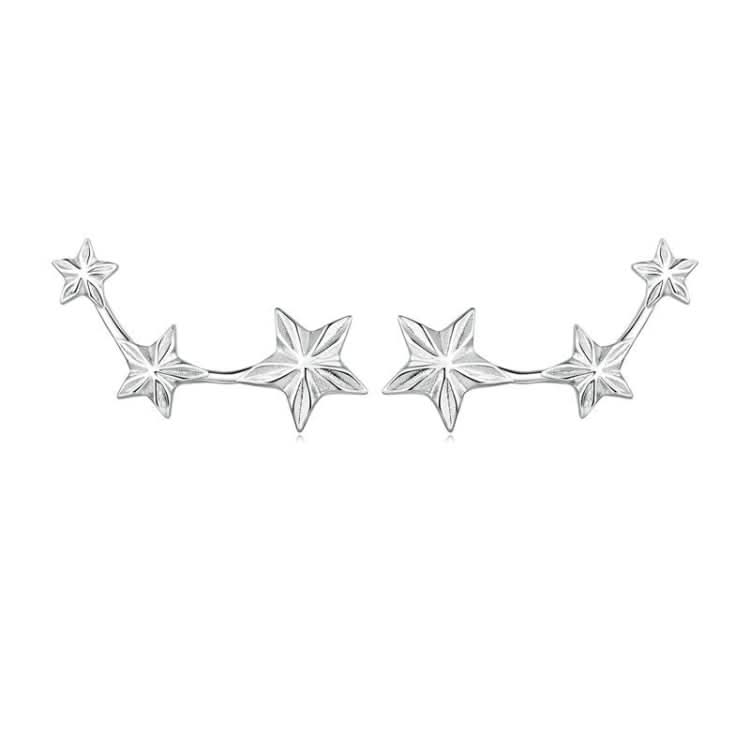 Sterling Silver S925 White Gold Plated Star Earrings Reluova