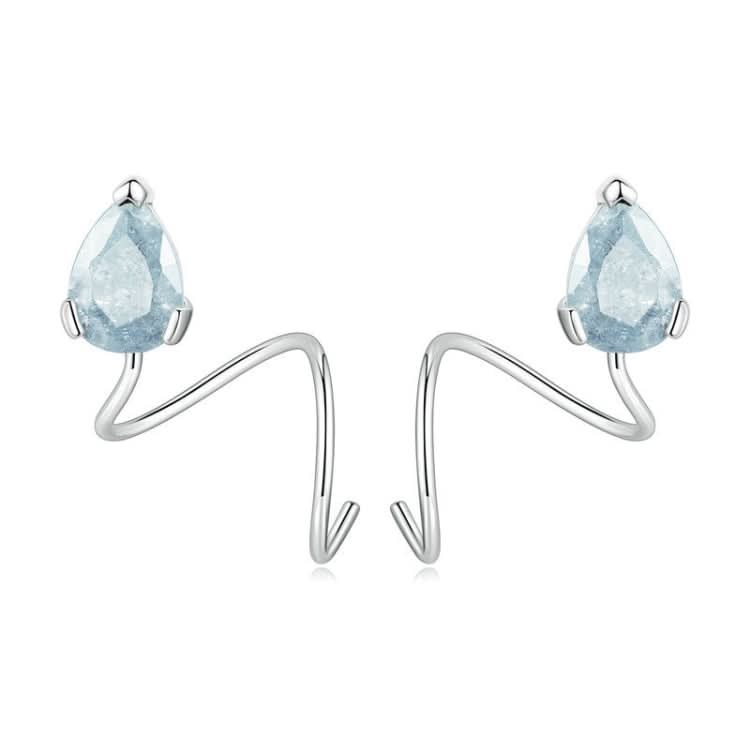 Sterling Silver S925 Water Drop Ice Flower Zirconia Surround Earrings Reluova