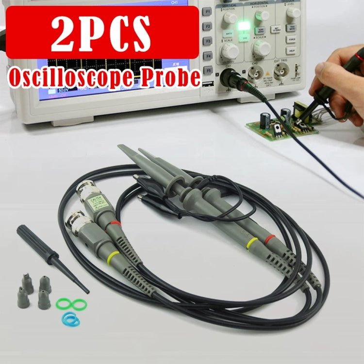 2pcs   P6100 Oscilloscope Probe DC-100MHz BNC Connectors Scope Clip Probe