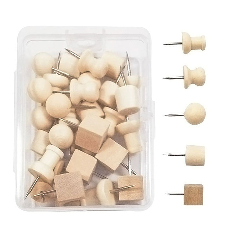 Wooden Log Thumbtack Set Sticky Note Fixed Tack, Specification: Square Box My Store