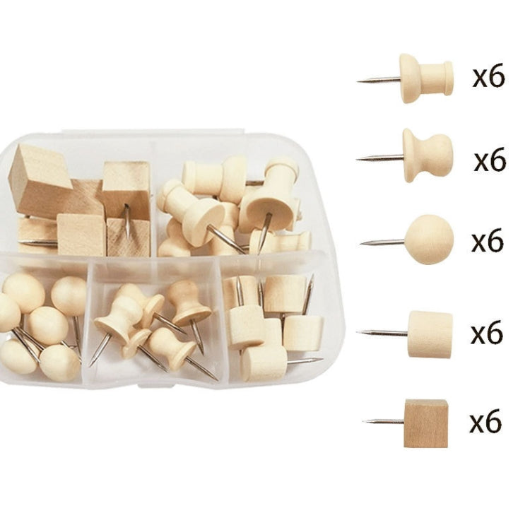 Wooden Log Thumbtack Set Sticky Note Fixed Tack, Specification: Square Box My Store