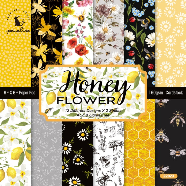 2sets  24 Sheets Bee Honey Scrapbooking Background Paper Art Handmade Crafts