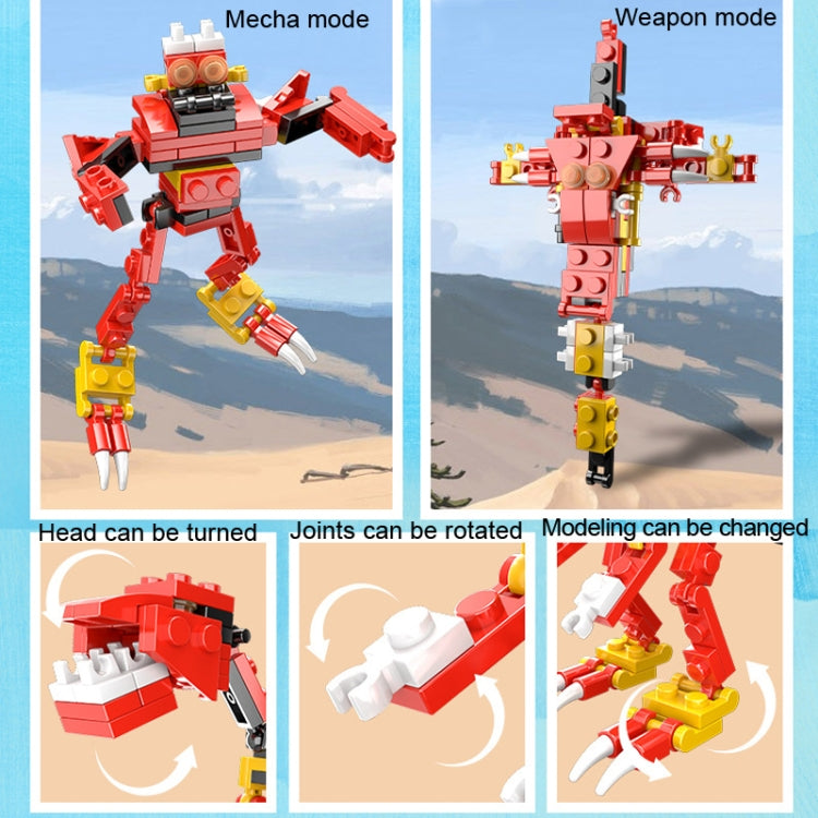 CAYI 3 In 1 Mecha Dinosaur Small Particles Puzzle Building Blocks Children Toys Reluova