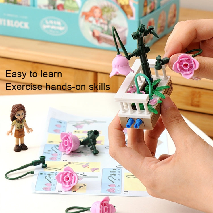 CAYI Flower Garden Bouquet Small Particle Puzzle Building Block Toy Reluova