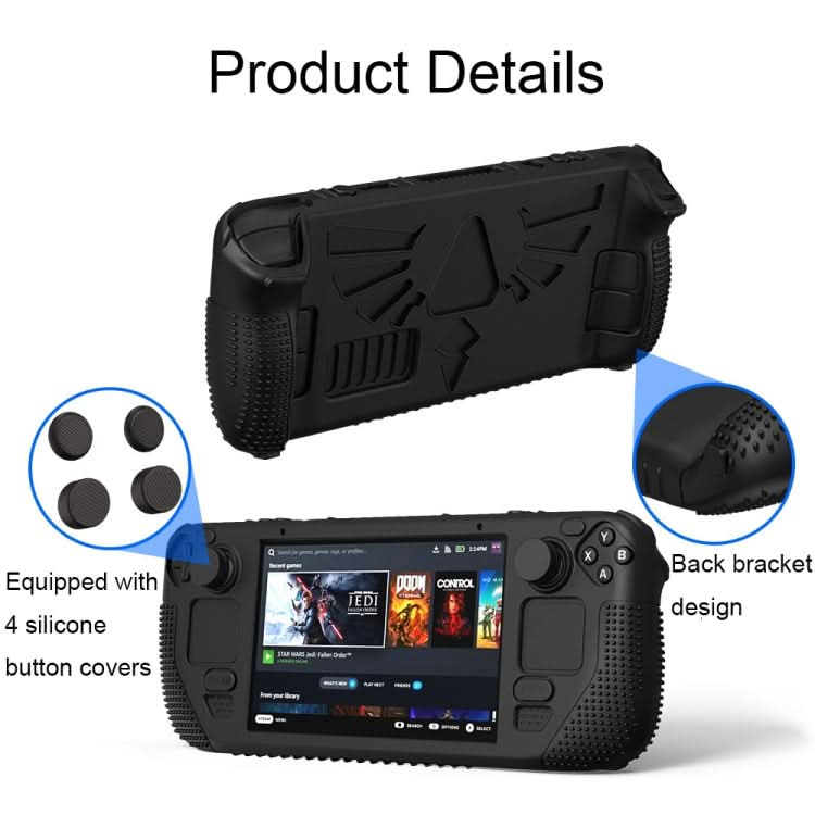 For Steam Deck V V4-1 Silicone Non-slip Protective Case for Pocket Consoles with Holder Function Reluova