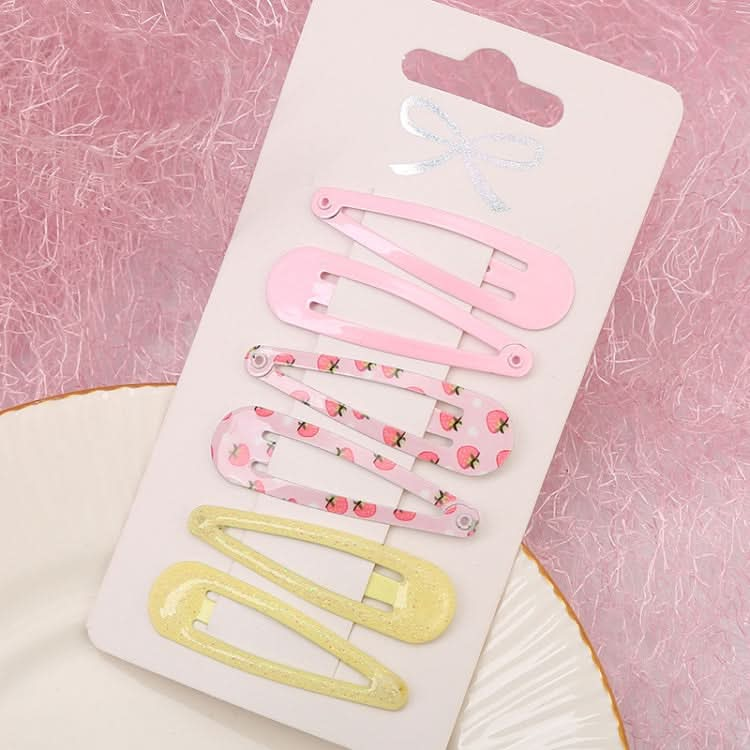 5sets  Drip Oil Baking Lacquer Printing Girls Hair Clip Hair Accessories-Reluova