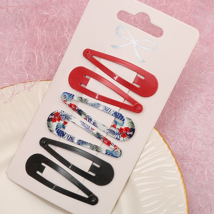 5sets  Drip Oil Baking Lacquer Printing Girls Hair Clip Hair Accessories-Reluova