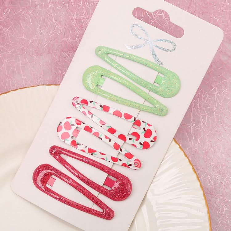 5sets  Drip Oil Baking Lacquer Printing Girls Hair Clip Hair Accessories-Reluova