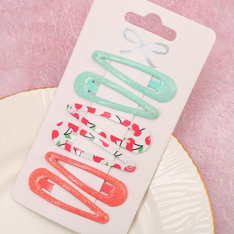 5sets  Drip Oil Baking Lacquer Printing Girls Hair Clip Hair Accessories-Reluova