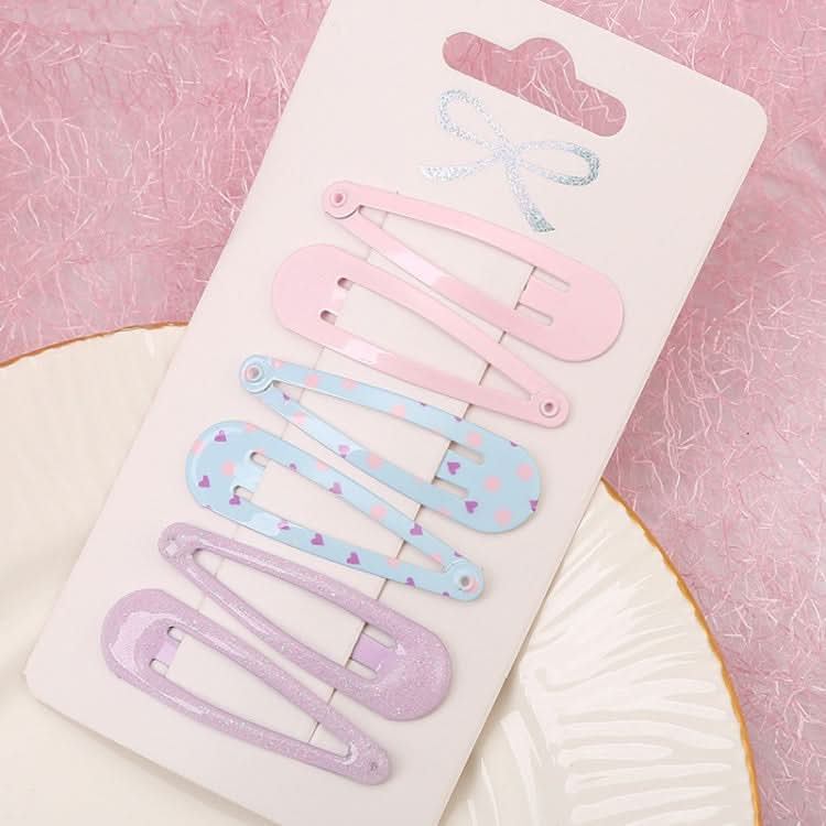 5sets  Drip Oil Baking Lacquer Printing Girls Hair Clip Hair Accessories-Reluova