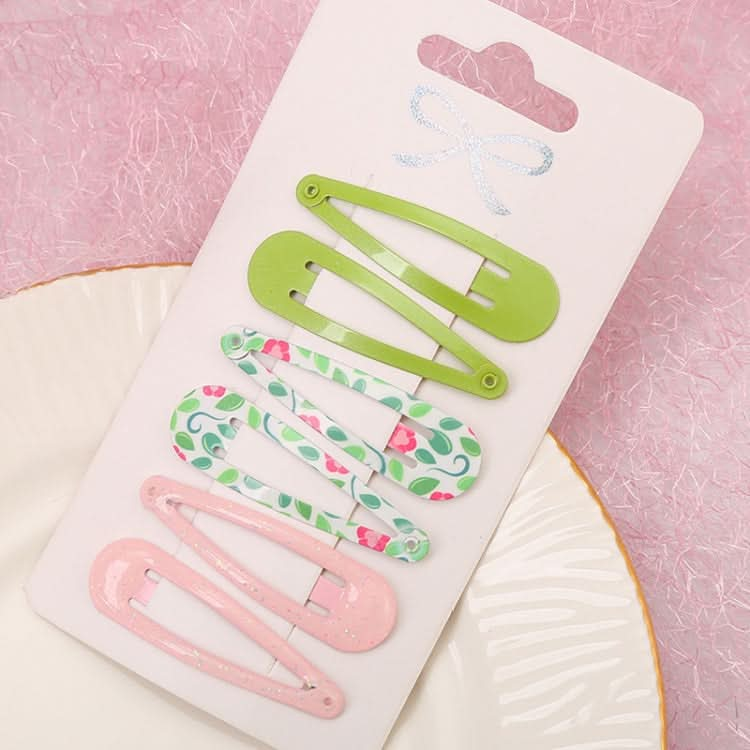 5sets  Drip Oil Baking Lacquer Printing Girls Hair Clip Hair Accessories-Reluova