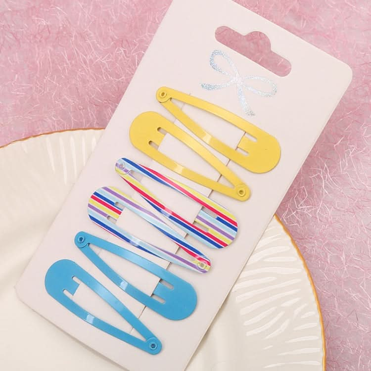 5sets  Drip Oil Baking Lacquer Printing Girls Hair Clip Hair Accessories-Reluova