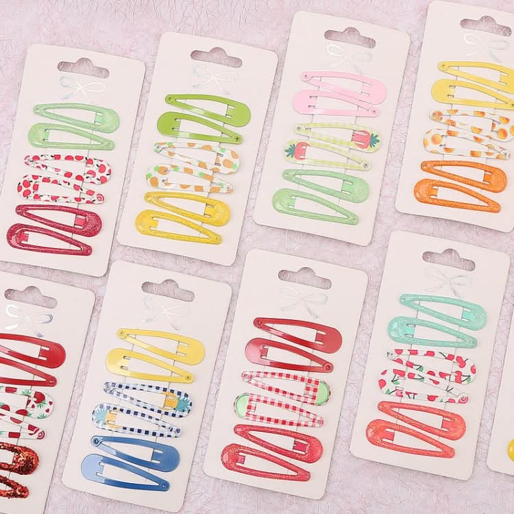 5sets  Drip Oil Baking Lacquer Printing Girls Hair Clip Hair Accessories-Reluova