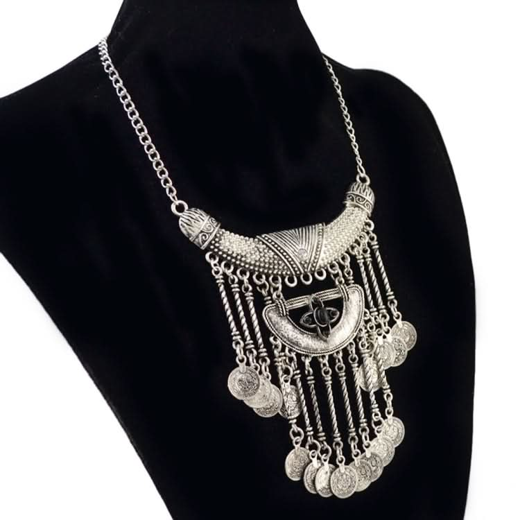 Exaggerated Necklace Tassel Vintage Female Alloy Plated Collarbone Chain Reluova