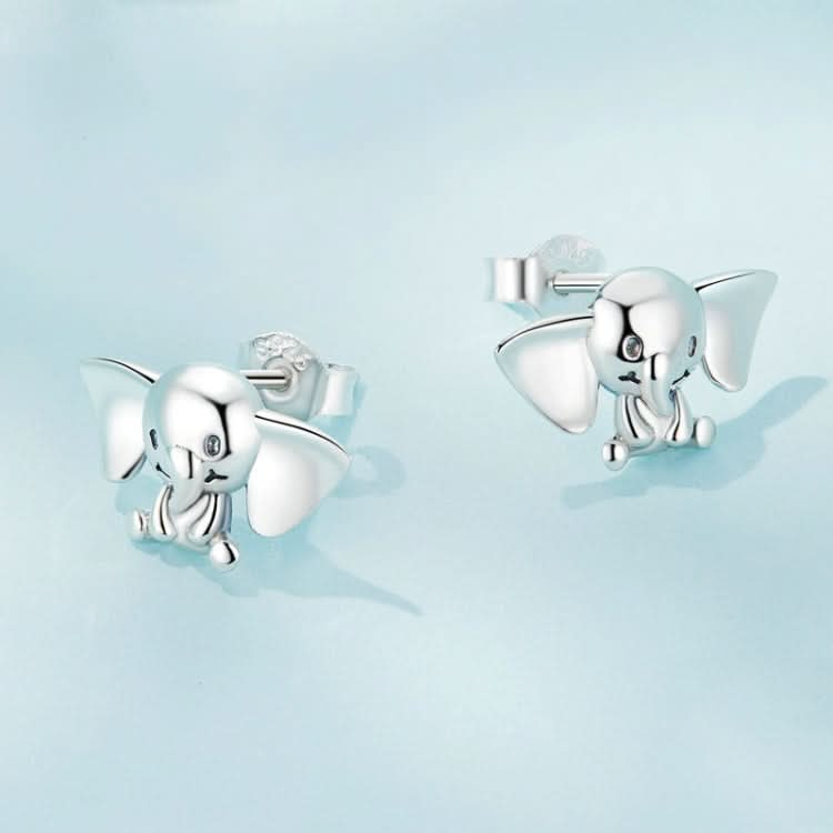 S925 Sterling Silver Elephant Cute Animal Stud Earrings Reluova