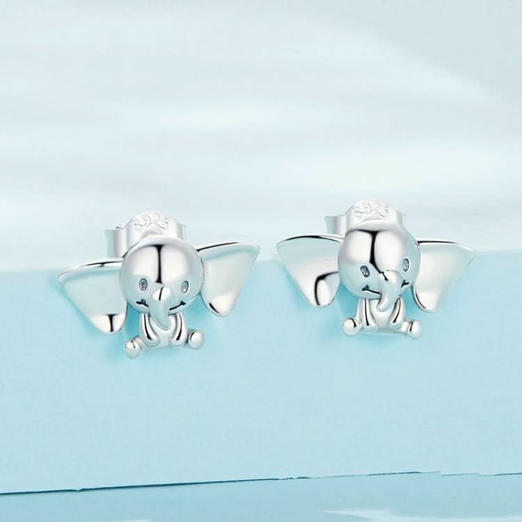 S925 Sterling Silver Elephant Cute Animal Stud Earrings Reluova