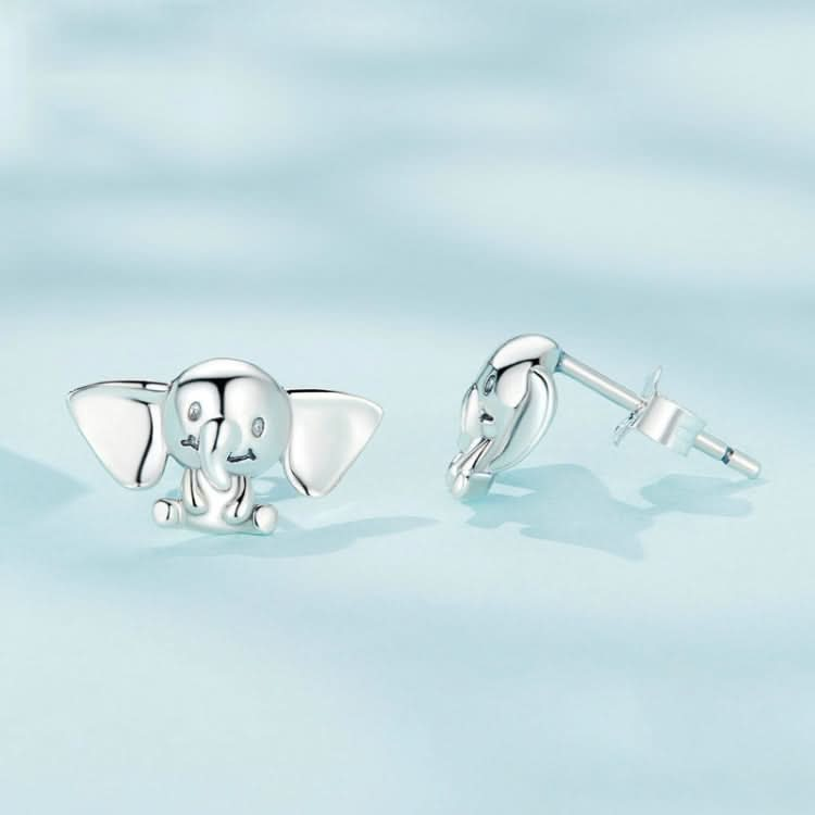 S925 Sterling Silver Elephant Cute Animal Stud Earrings Reluova