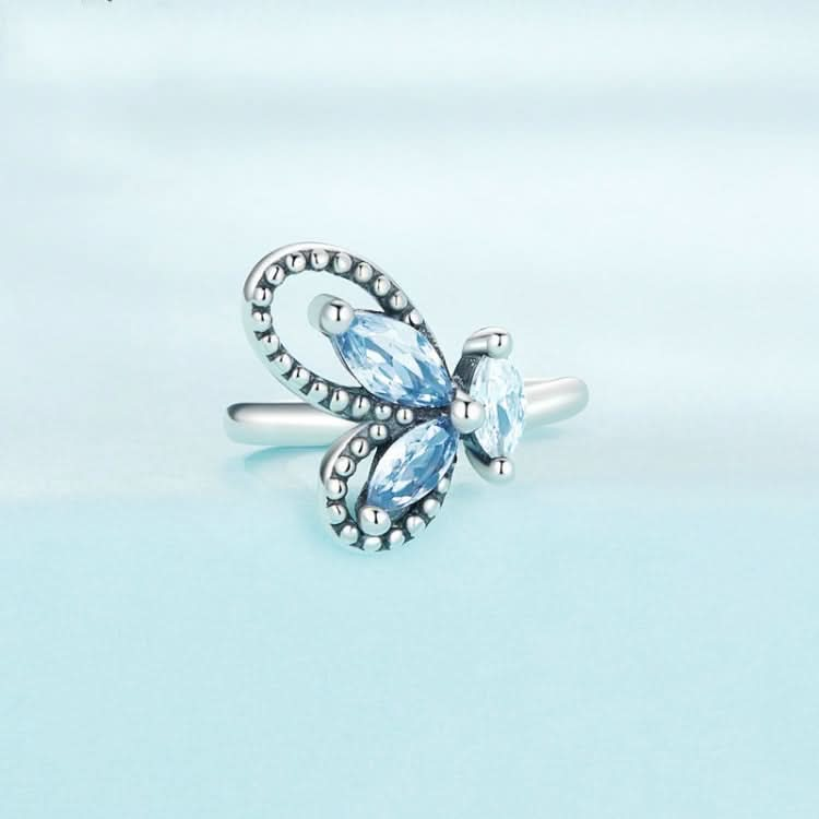 Sterling Silver S925 Butterfly Zircon Single Ear Cuff Reluova