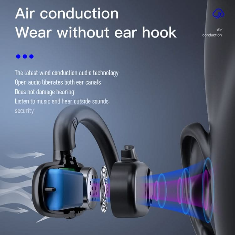 Bone Conduction Concepts Digital Display Stereo Bluetooth Earphones, Style: