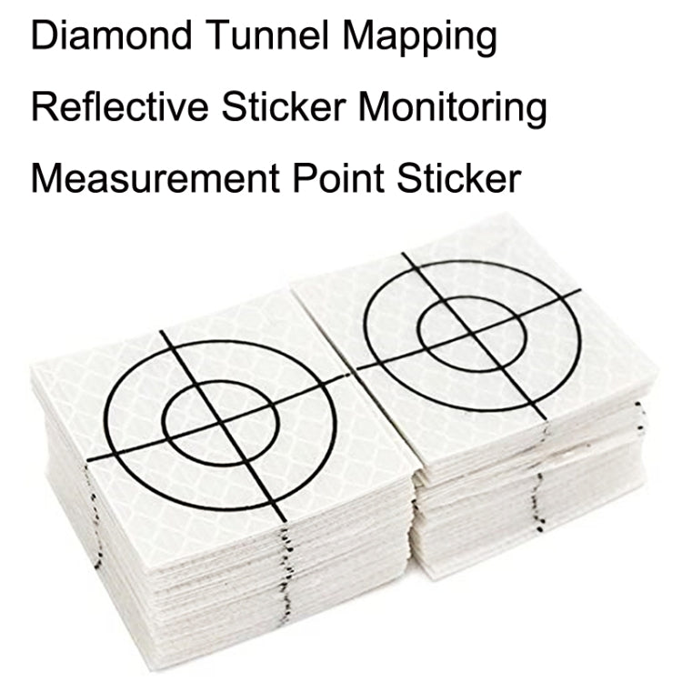 FP001 Diamond Tunnel Mapping Reflective Sticker Monitoring Measurement Point Sticker, Size: 60x60mm Reluova