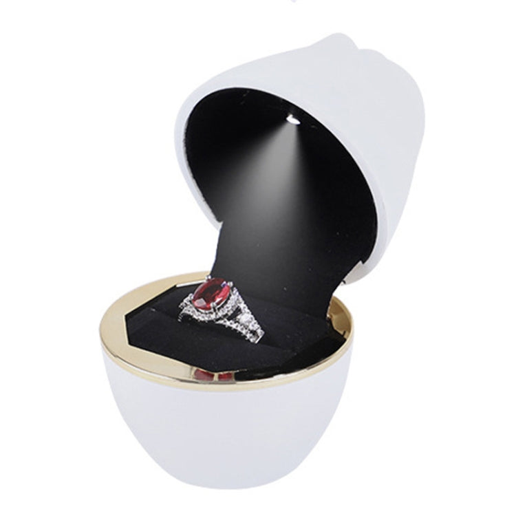 017257 Rose Shape LED Spotlight Ring Necklace Storage Box without Jewelry, Spec: