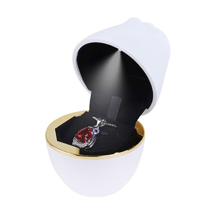 017257 Rose Shape LED Spotlight Ring Necklace Storage Box without Jewelry, Spec: