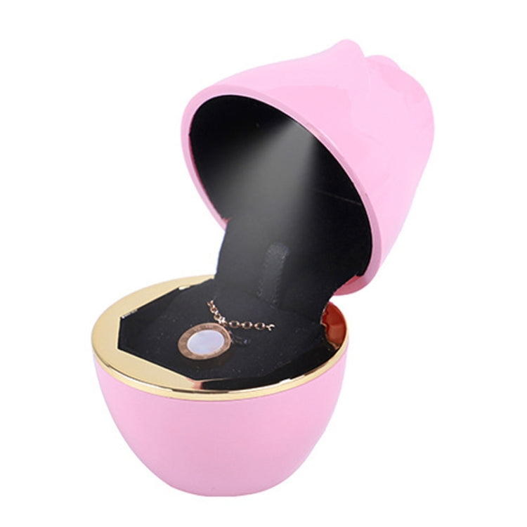 017257 Rose Shape LED Spotlight Ring Necklace Storage Box without Jewelry, Spec: