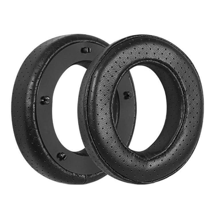 For Focal Clear MG Pro 2pcs Leather Breathable and Comfortable Headset Cover, Color: Fiber Black