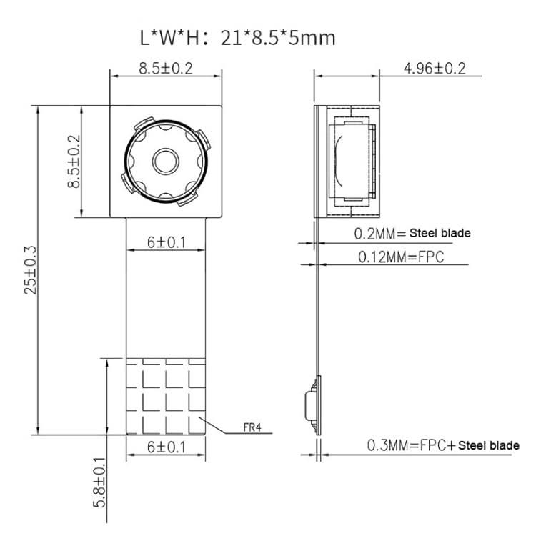 OV5645-AF-V1.0 HD Wide Angle MIPI Monitoring Module CMOS 5MP Scan Code FPC Camera Module Reluova