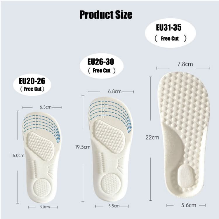 6pairs Children Foam Insoles Soft Breathable Cuttable Sports Insoles-Reluova