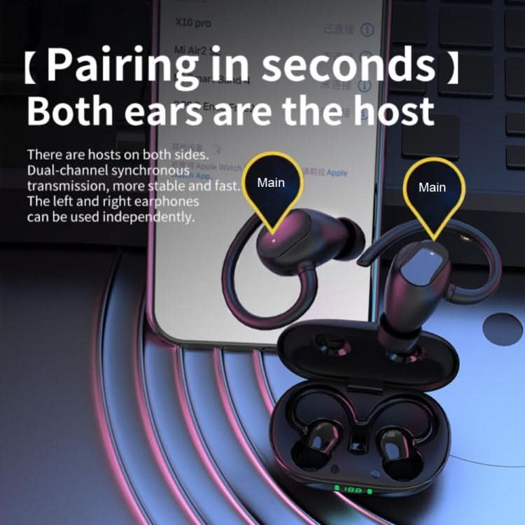 X10PRO Digital Display With Charging Bin Hanging Ear Stereo Business Sports Bluetooth Headset