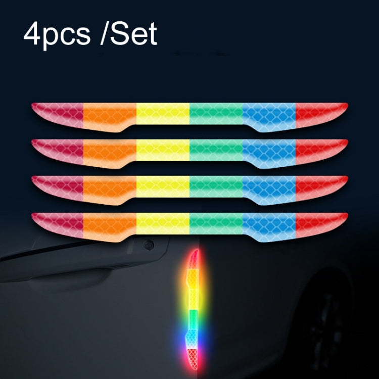 Car Door Anti-Collision Scrape And Rearview Mirror Colorful Safety Warning Reflective Sticker, Style: Glue Model Rear Bar Discs ÎҵÄÉ̵ê