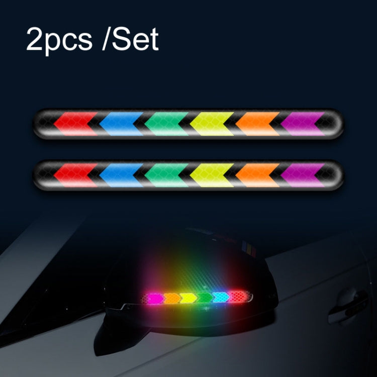 Car Door Anti-Collision Scrape And Rearview Mirror Colorful Safety Warning Reflective Sticker, Style: Glue Model Rear Bar Discs ÎҵÄÉ̵ê