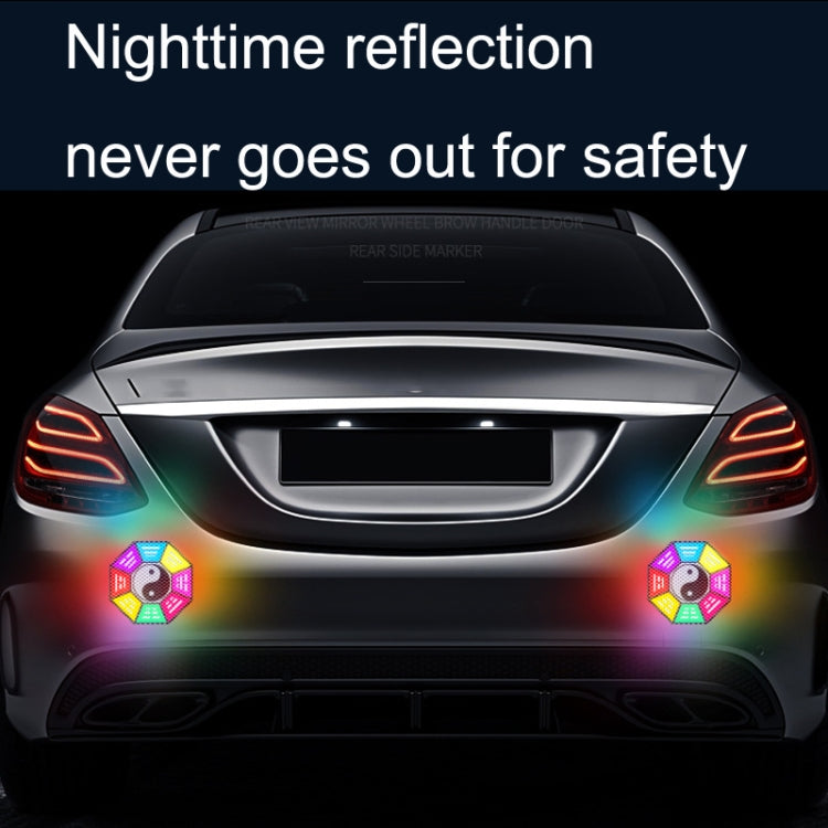 Car Door Anti-Collision Scrape And Rearview Mirror Colorful Safety Warning Reflective Sticker, Style: Glue Model Rear Bar Discs ÎҵÄÉ̵ê