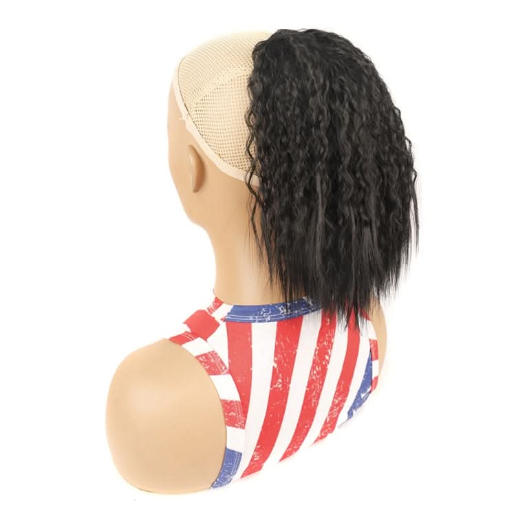 LS868 Drawstring Fixed Corn Perm Curly Wig Fluffy Short Ponytail Wigs Reluova